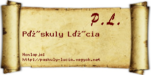 Páskuly Lúcia névjegykártya